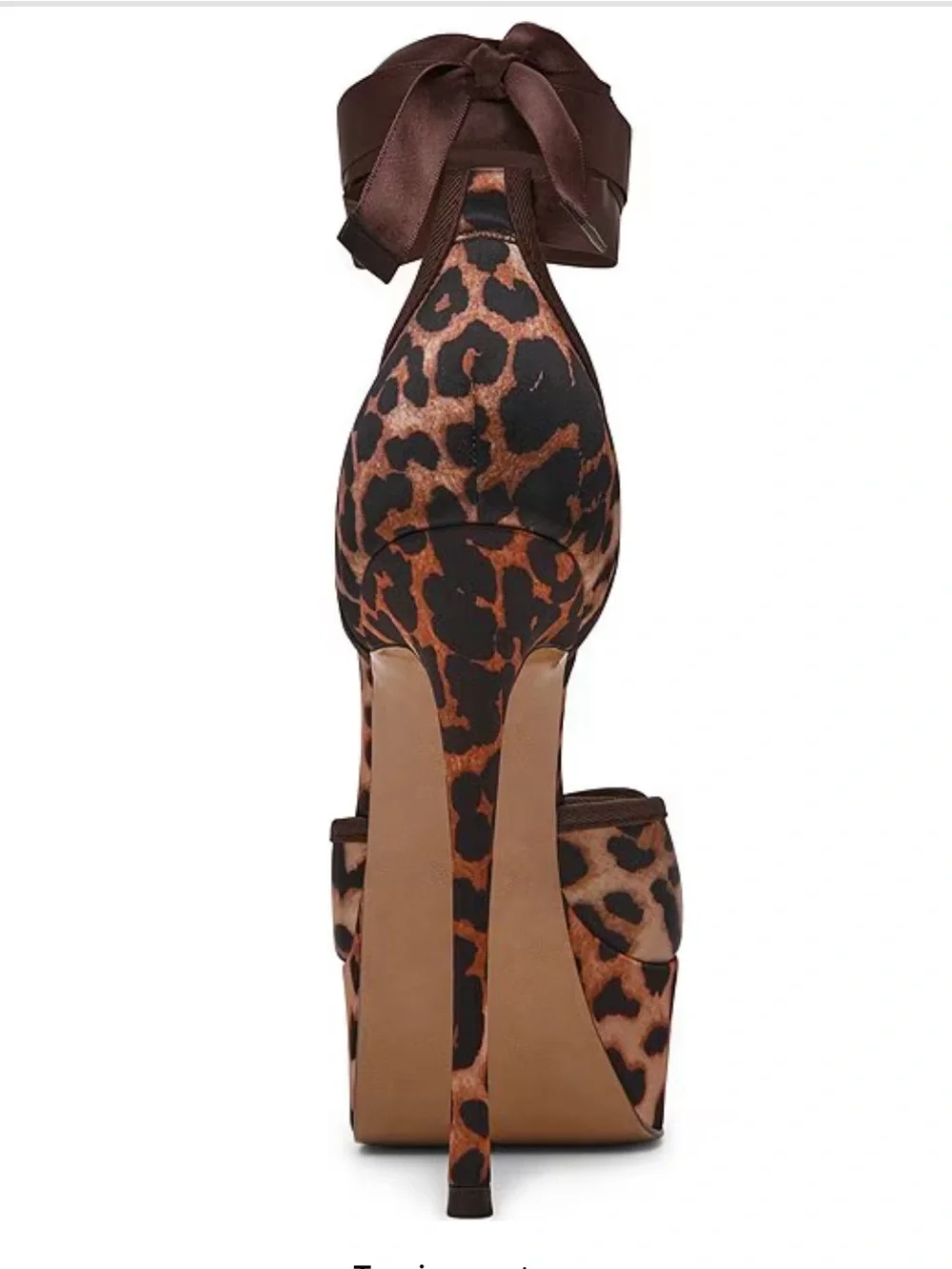 Steve Madden Leopard Satin Platform Pumps with Ankle Ties